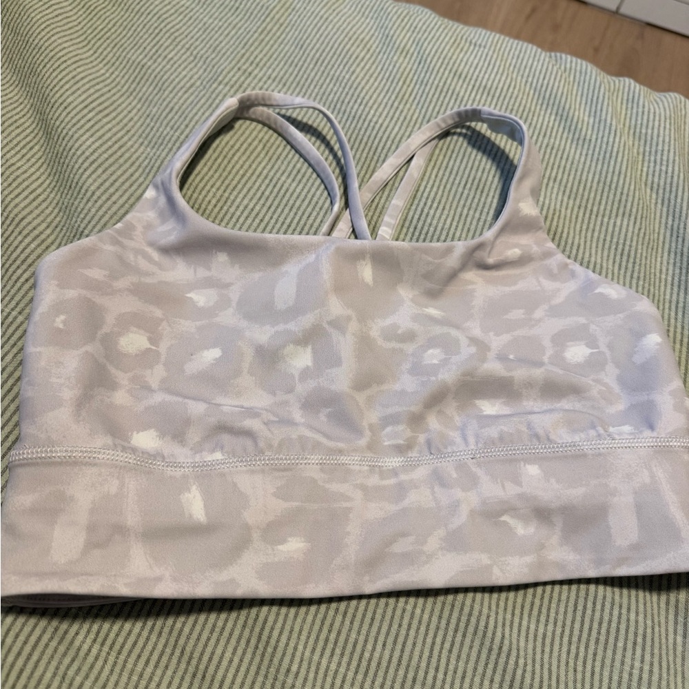 Lululemon Athletica Light Gray Patterned Sports Bra